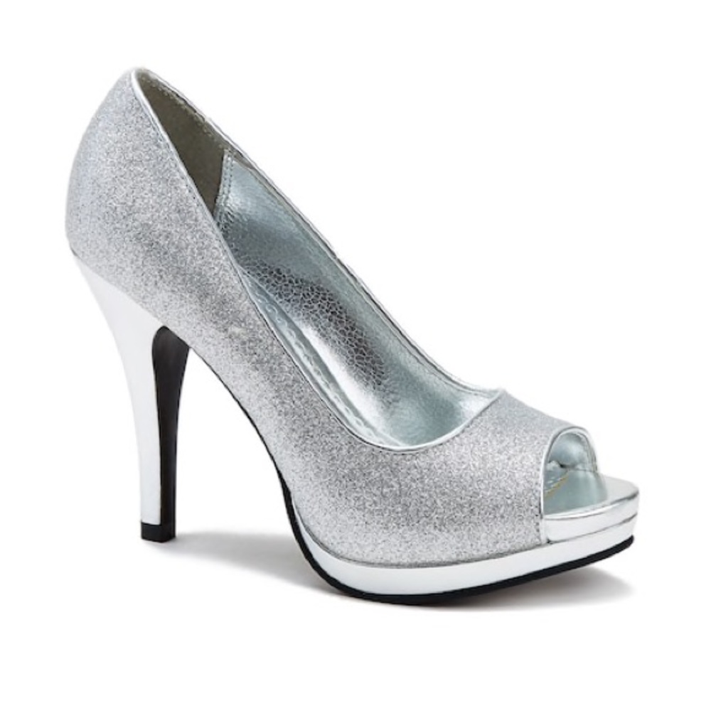 Rampage Sparkly Silver Heels